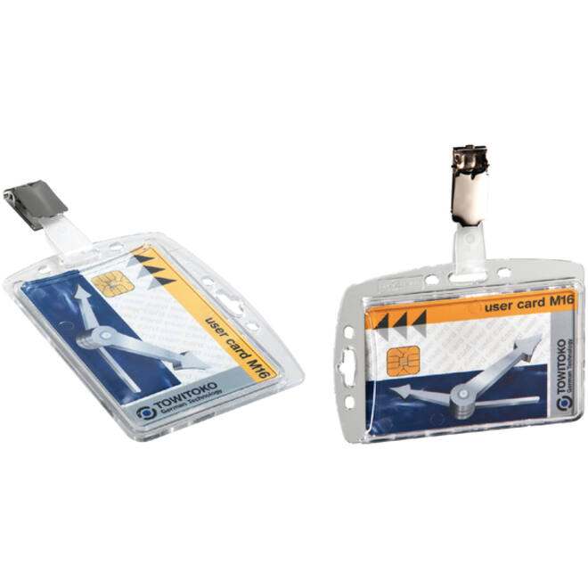 Veiligheidspashouder Durable 8118 open met clip 54x85mm