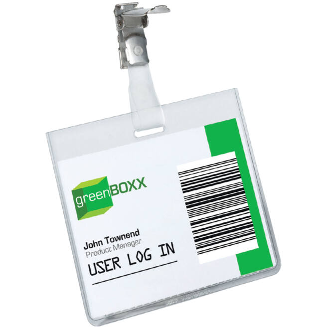 Badge Durable 8003 met clip liggend gesloten 60x90mm