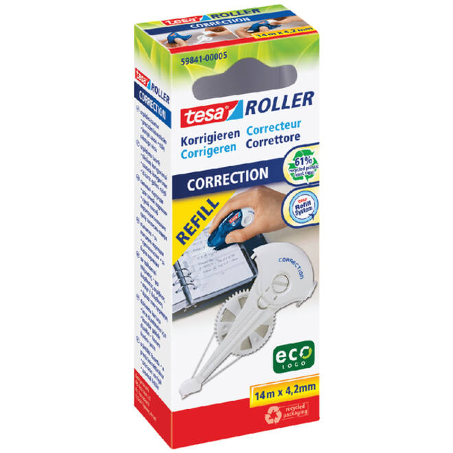 Navulling corretieroller tesa® ecoLogo® 14mx4,2mm hangdoosje