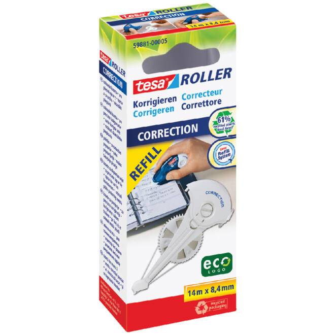 Navulling corretieroller tesa® ecoLogo® 14mx8,4mm hangdoosje