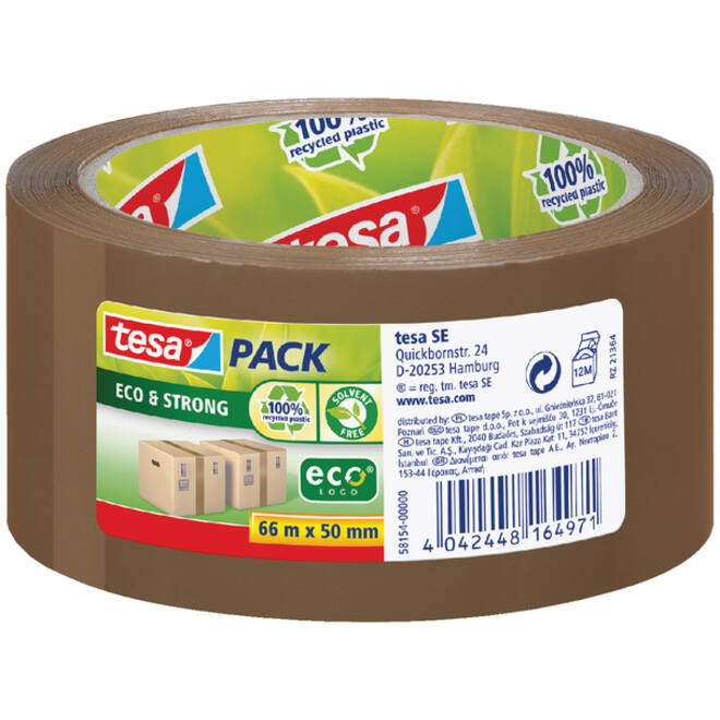 Verpakkingstape tesapack® Eco & Strong 66mx50mm bruin