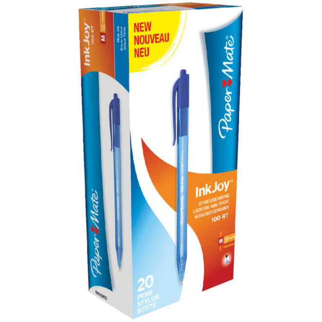 Balpen Paper Mate Inkjoy 100RT medium blauw