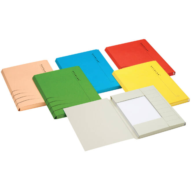 Dossiermap Secolor folio 3 kleppen 225gr geel