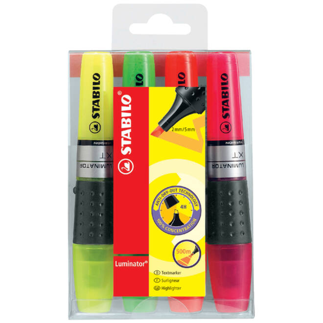Markeerstift STABILO Luminator XT assorti 71/4 assorti etui à 4 stuks