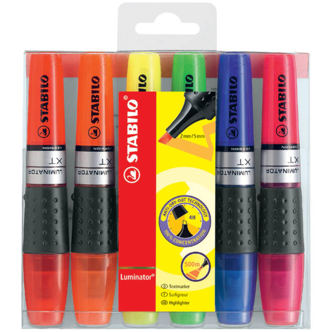 Markeerstift STABILO Luminator XT 71/6 assorti etui à 6 stuks
