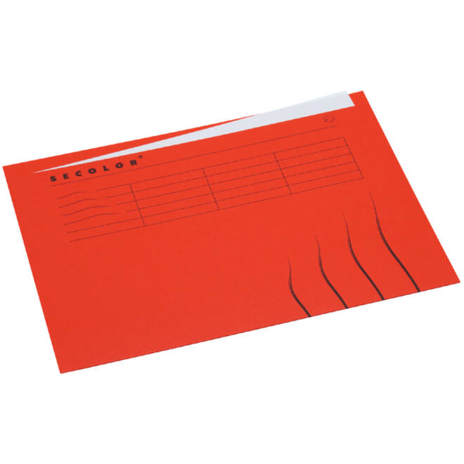 Vouwmap Secolor A4 ongelijk 225gr rood