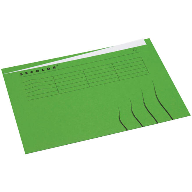 Vouwmap Secolor A4 ongelijk 225gr groen