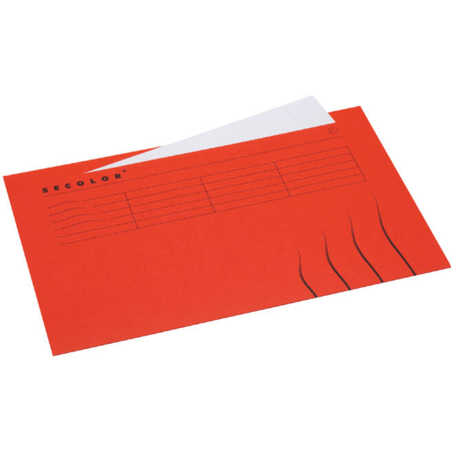 Vouwmap Secolor Folio ongelijk 225gr rood