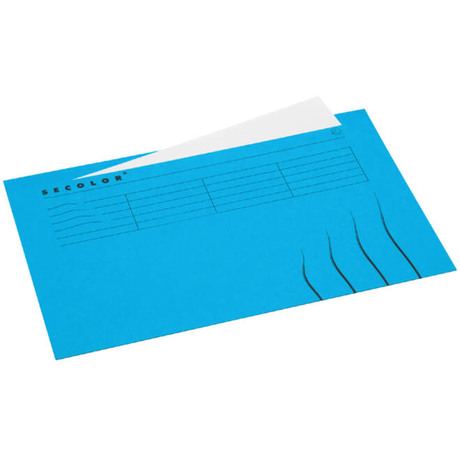 Vouwmap Secolor Folio ongelijk 225gr blauw