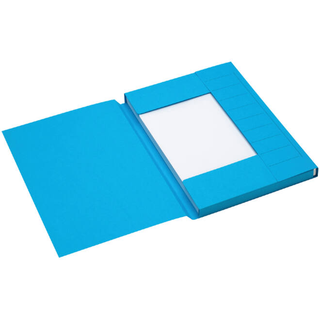 Dossiermap Secolor A4 3 kleppen 225gr blauw