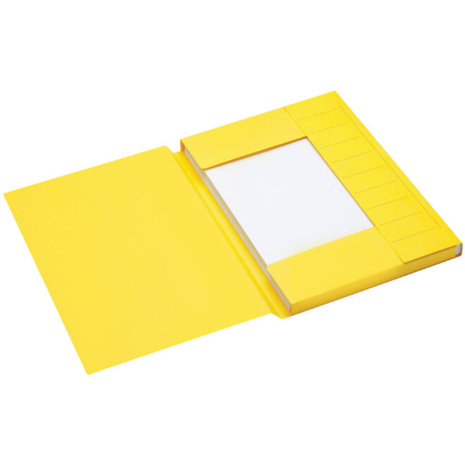 Dossiermap Secolor A4 3 kleppen 225gr geel