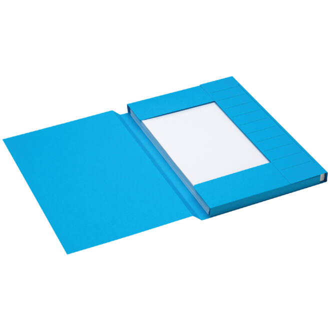 Dossiermap Secolor folio 3 kleppen 225gr blauw