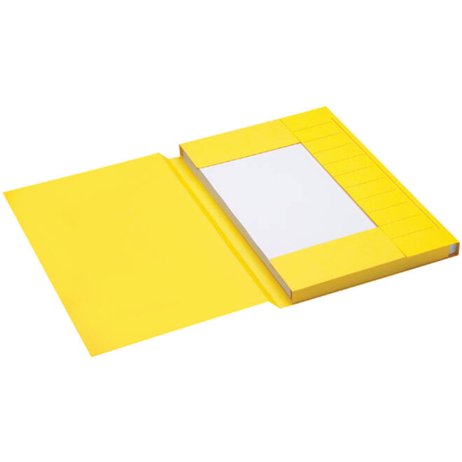 Dossiermap Secolor folio 3 kleppen 225gr geel