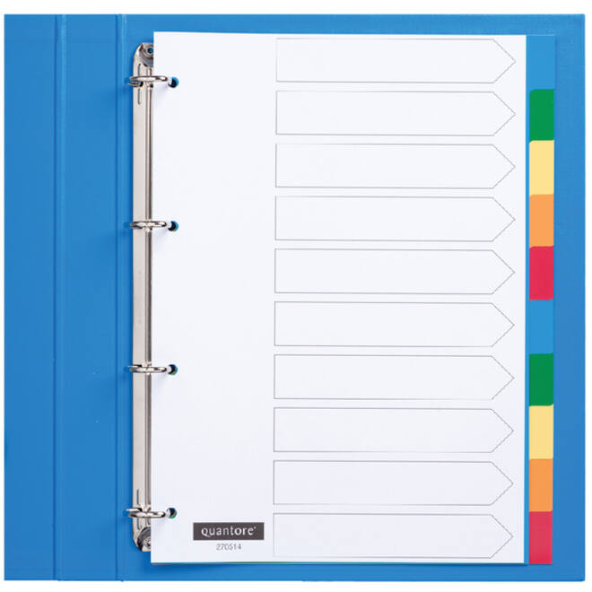 Tabbladen Quantore 4-gaats 10-delig assorti tabs PP