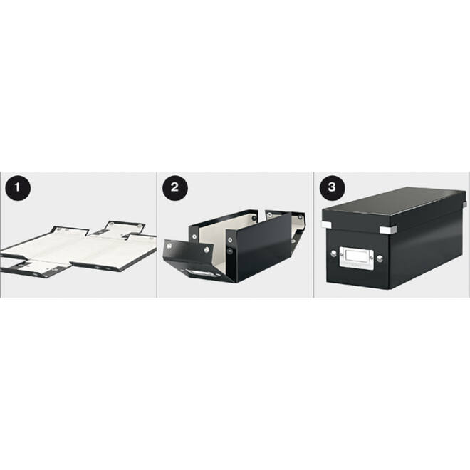Opbergdoos Leitz WOW Click & Store middel 281x200x370mm zwart