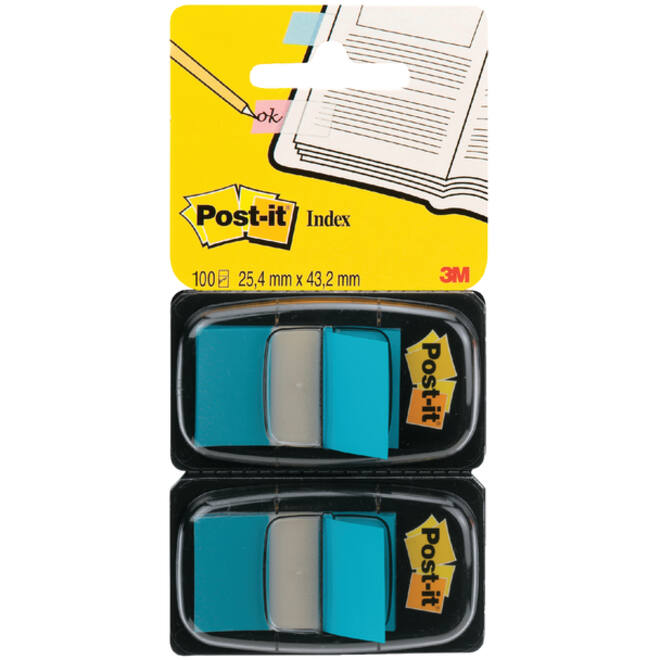 Indextabs Post-it 680 25.4x43.2mm duopack blauw 2x 50 tabs
