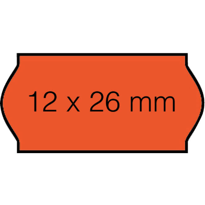Prijsetiket 12x26mm Open-Data C6 permanent fluor rood