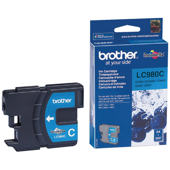 Inktcartridge Brother LC-980C blauw