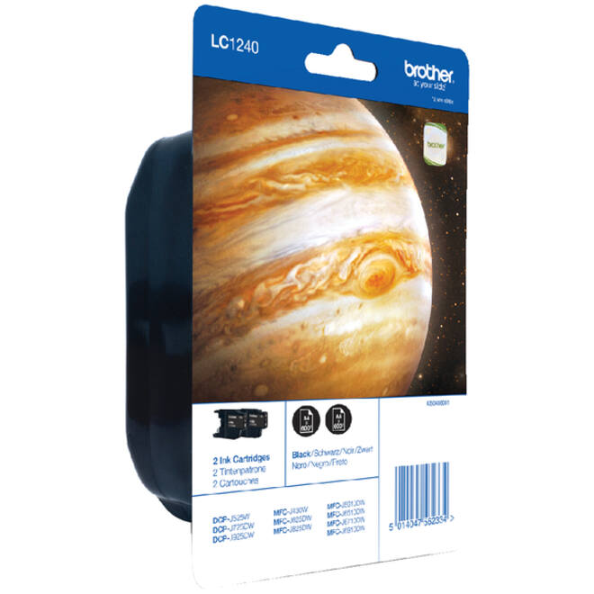 Inktcartridge Brother LC-1240BKBP2 zwart 2x