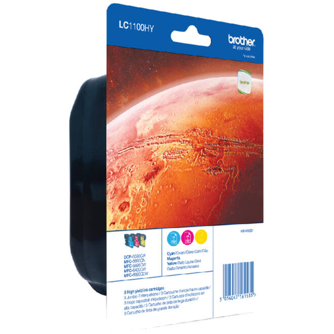 Inktcartridge Brother LC-1100VALBP zwart + 3 kleuren