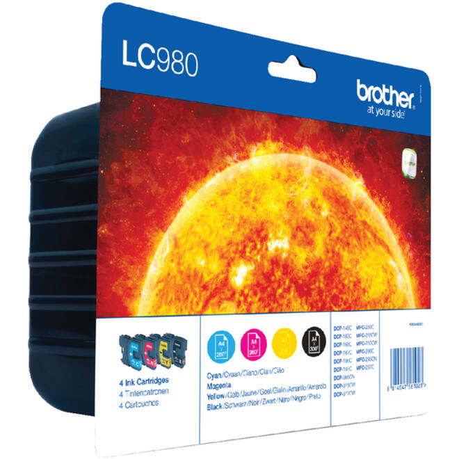 Inktcartridge Brother LC-980VALBP zwart + 3 kleuren