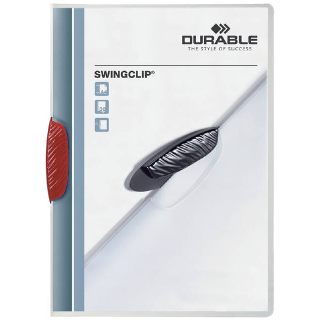 Klemmap Durable Swingclip 30 vellen rood