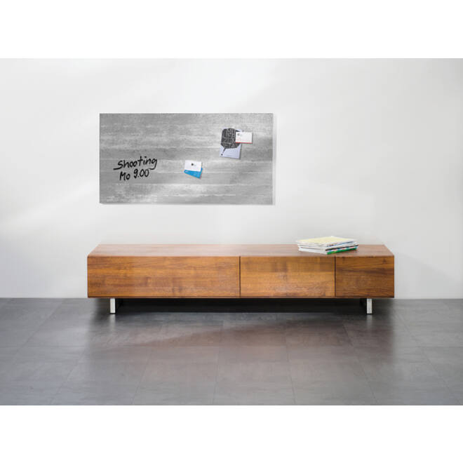 Glasbord Sigel magnetisch 910x460x15mm beton design