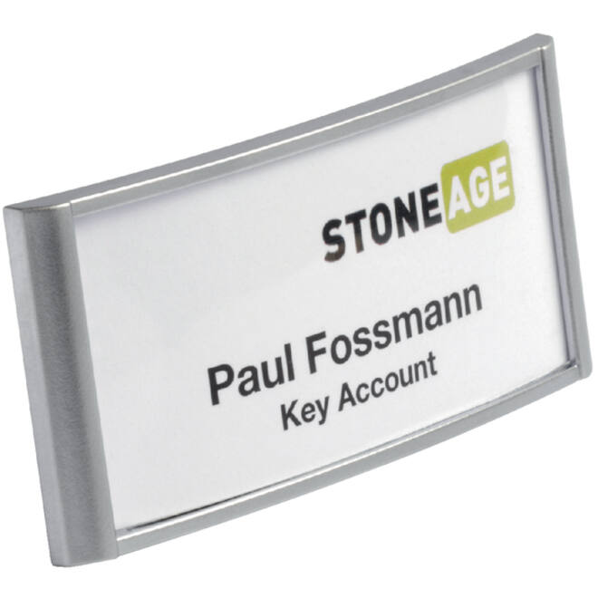 Badge Durable 8540 classic met magneet 30x65mm zilvergrijs