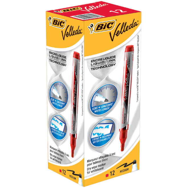 Viltstift Bic Velleda liquid whiteboard rond medium rood