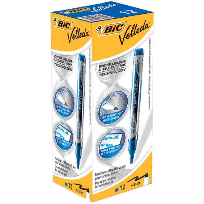 Viltstift Bic Velleda liquid whiteboard rond medium blauw