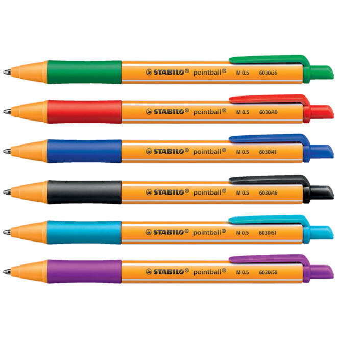 Balpen STABILO pointball 6030/36 medium groen
