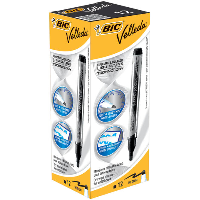 Viltstift Bic Velleda liquid whiteboard rond medium zwart