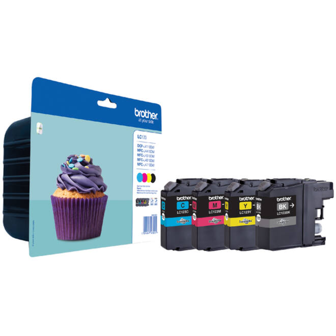 Inktcartridge Brother LC-123VALBP zwart + 3 kleuren