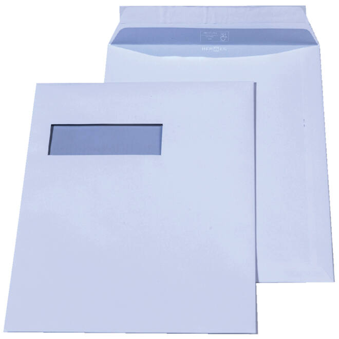 Envelop Hermes akte C4 229x324mm venster 4x11links 250stuks