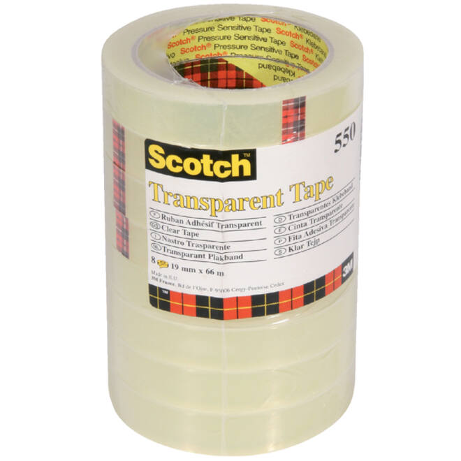 Plakband Scotch 550 19mmx66m transparant