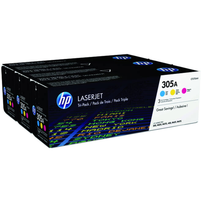 Tonercartridge HP CF370AM 305A 3 kleuren