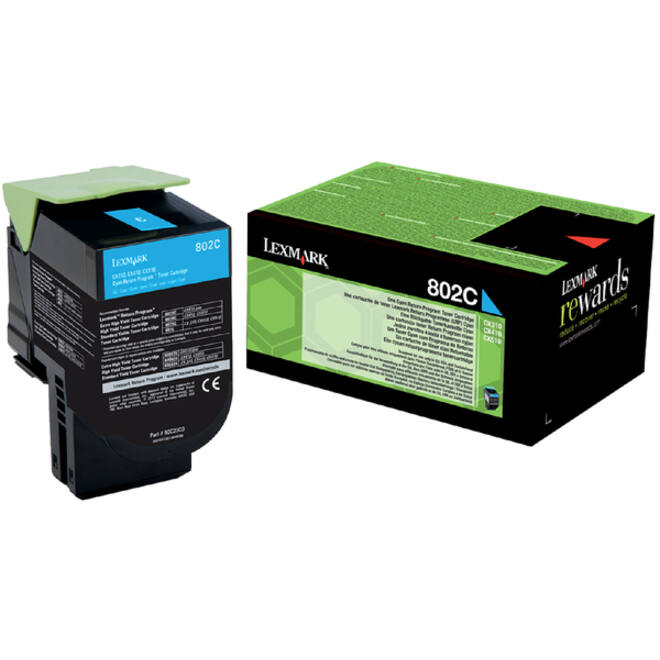 Tonercartridge Lexmark 80C20C0 prebate blauw