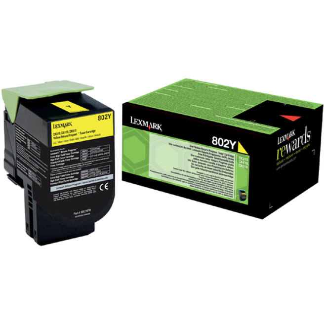 Tonercartridge Lexmark 80C20Y0 prebate geel