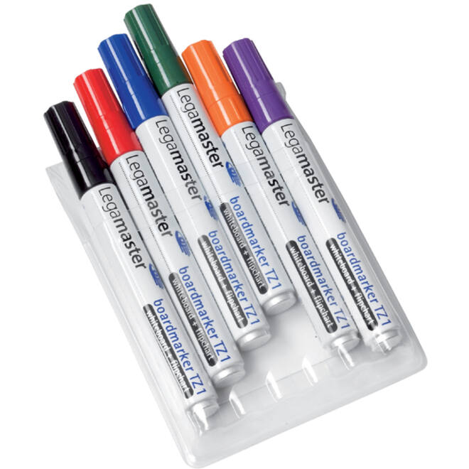 Viltstift Legamaster TZ 1 whiteboard rond 1.5-3mm assorti set à 6 stuks