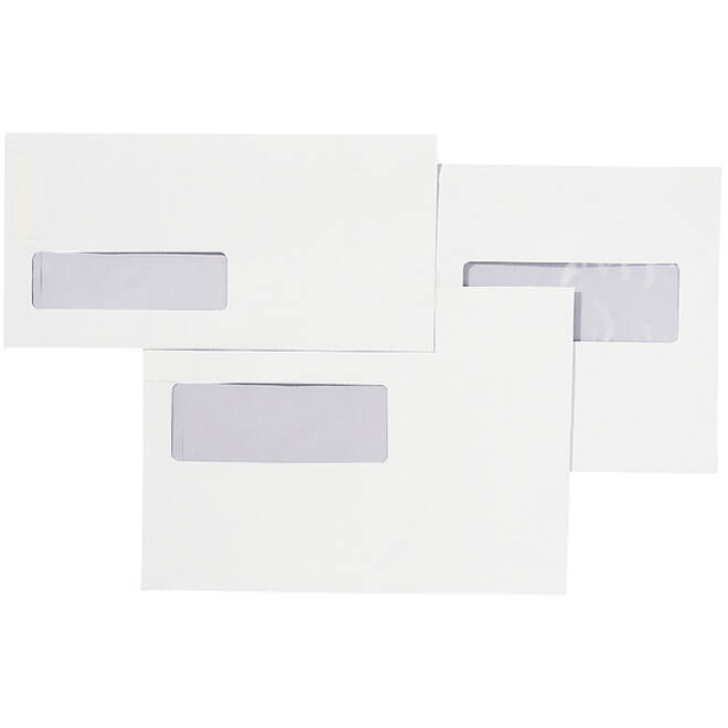 Envelop Quantore 110x220mm venster 3x10cm links zelfkl 25st