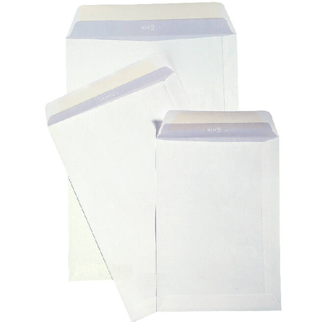 Envelop Hermes akte EB4 262x371mm zelfklevend wit pak à 25 stuks