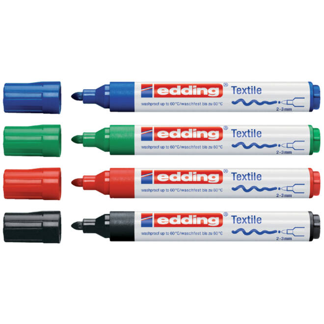 Viltstift edding 4500 textiel rond 2-3mm zwart