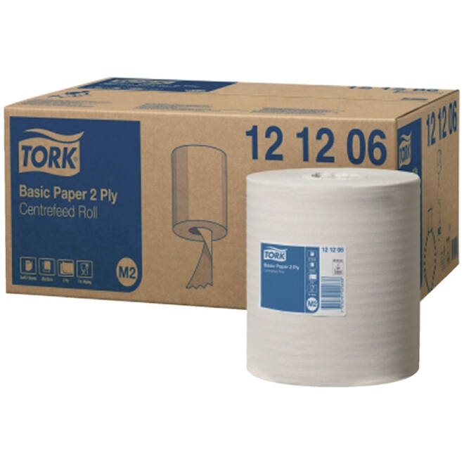 Poetsrol Tork Basic M2 centerfeed multifunctioneel 2-laags 160m wit 121206