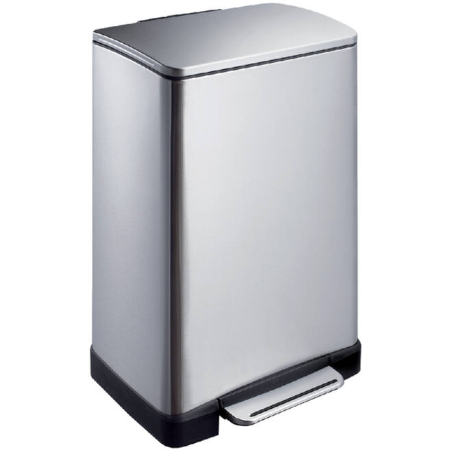Afvalbak EKO E-Cube pedaalemmer 40liter RVS