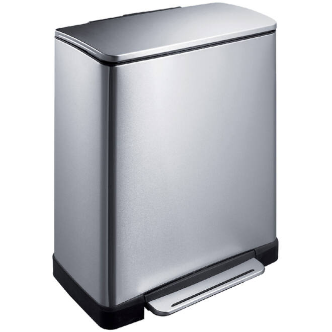 Afvalbak EKO E-Cube pedaalemmer 50liter RVS