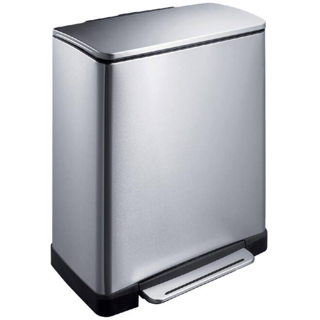 Afvalbak EKO E-Cube pedaalemmer 18+28liter RVS