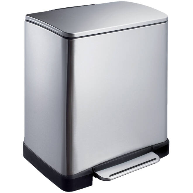 Afvalbak EKO E-Cube pedaalemmer 20liter RVS