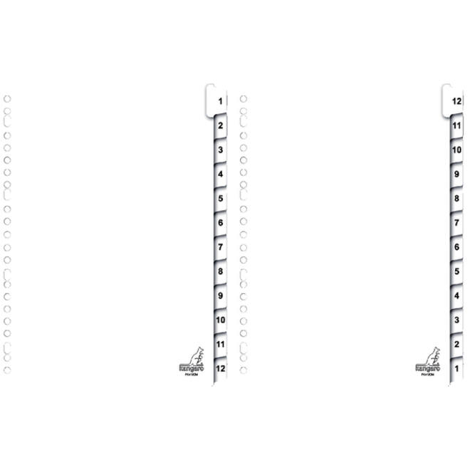 Tabbladen Kangaro 23-gaats PK412CM 1-12 genummerd karton