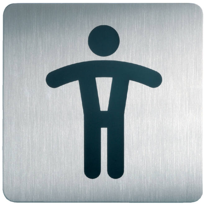 Infobord pictogram Durable 4954 vierkant wc heren 150mm