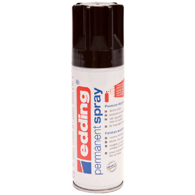Verfspuitbus edding 5200 permanent spray glossy diepzwart